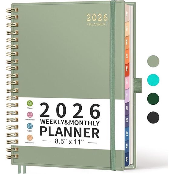 RETTACY 2026 Weekly & Monthly Planner Spiral-bound