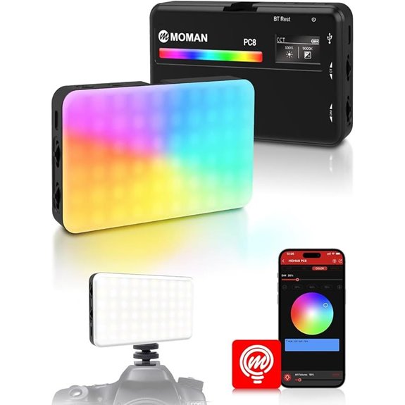 Moman RGB LED Camera Light with App Control