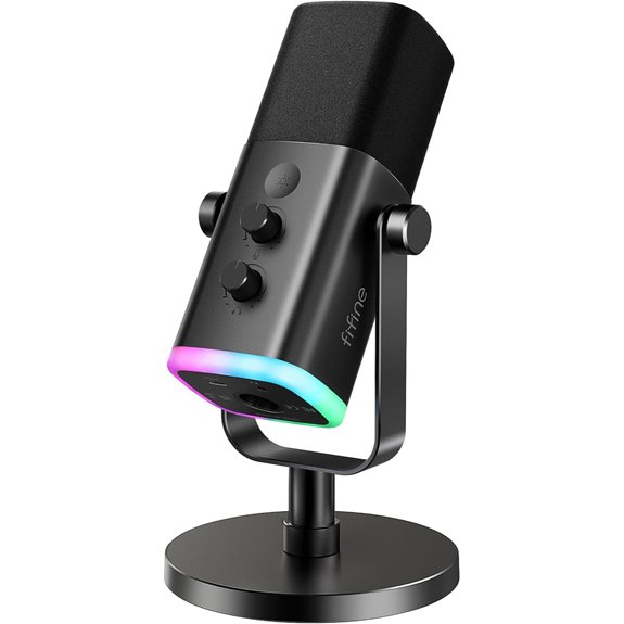 FIFINE USB/XLR Dynamic Microphone with RGB Light