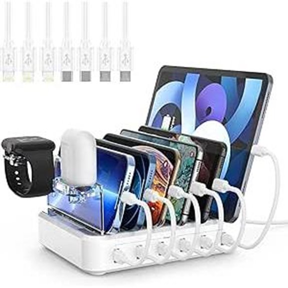 Multi-Device 60W Charging Station with 7 Cables