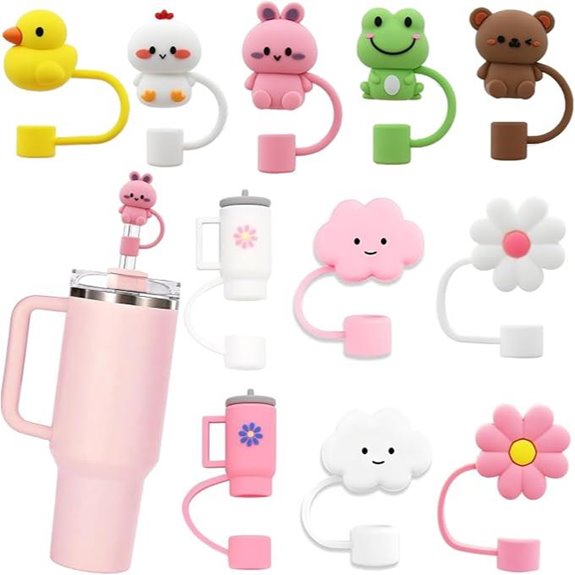 LDKEDKF 11Pcs Silicone Straw Cover for Stanley Cup