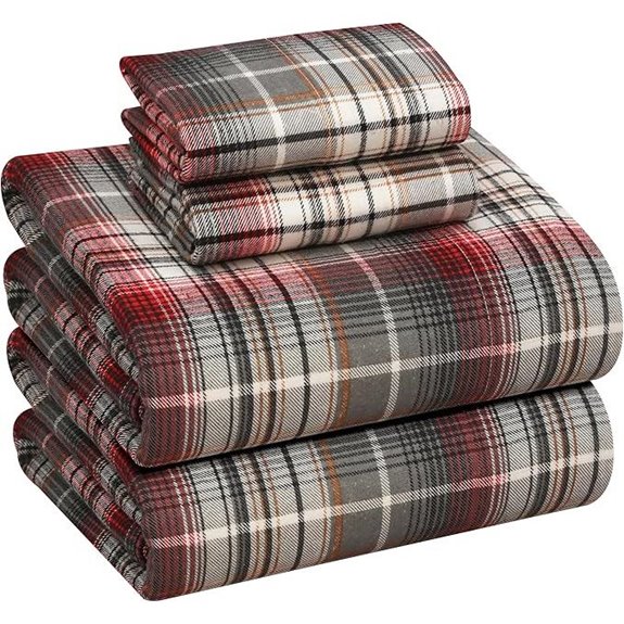 RUVANTI Queen Flannel Sheets Set 100% Cotton Soft
