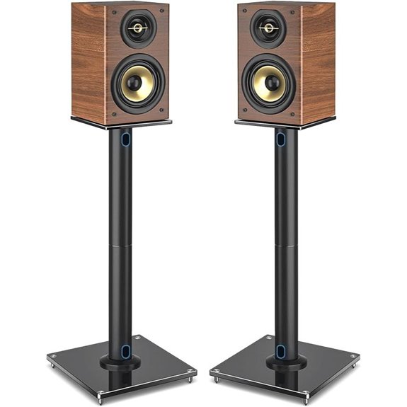 Rfiver 45° Swivel Speaker Stands Pair with Cable Management