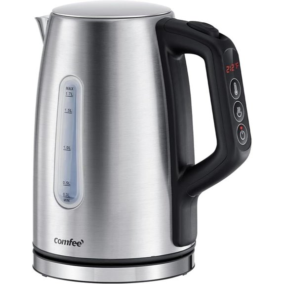 COMFEE Stainless Steel Electric Kettle with Temp Control