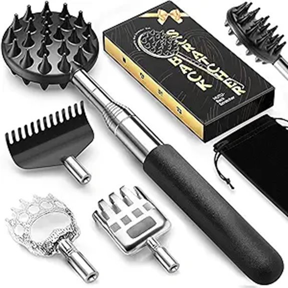 TUKUOS Telescoping Back Scratcher with 5 Heads