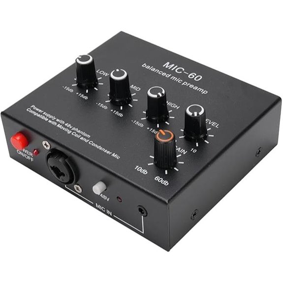 Mic Preamp with 3 Inputs and 48V Phantom Power