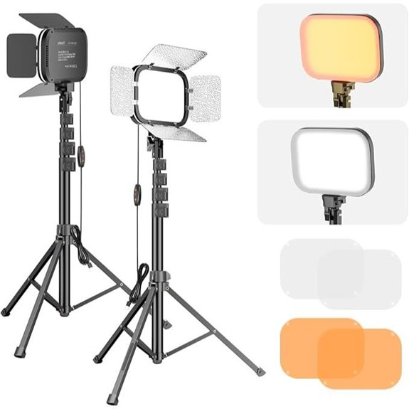 EMART 2-Pack Adjustable LED Video Lights with Tripod