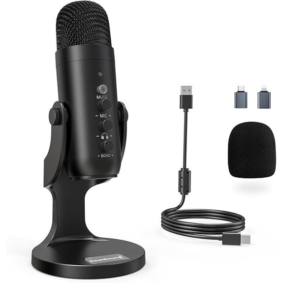 ZealSound USB Condenser Microphone for PC and Gaming