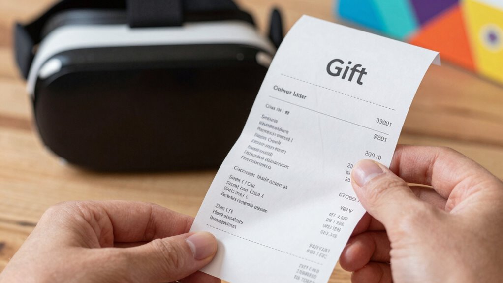 using vr gift receipts