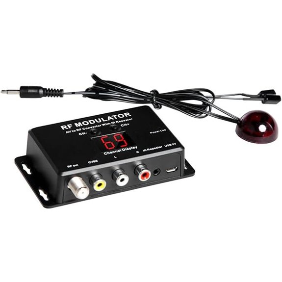 RF Modulator with IR Repeater for Home Theater Sharing