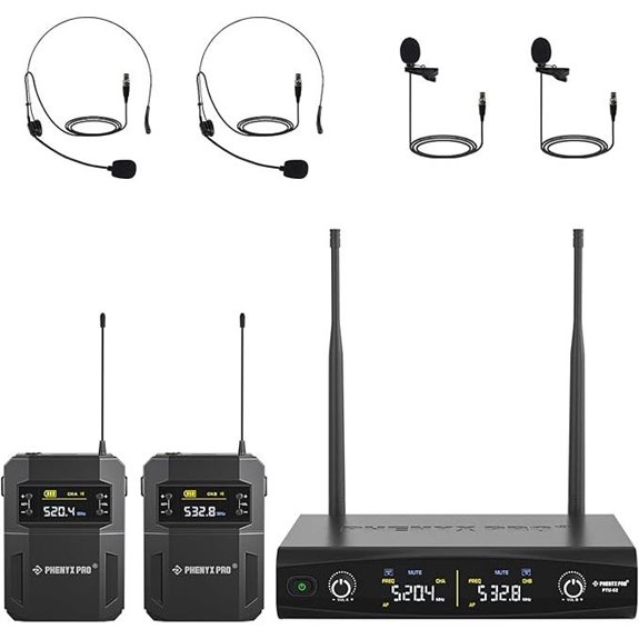 Phenyx UHF Wireless Microphone System with Headsets