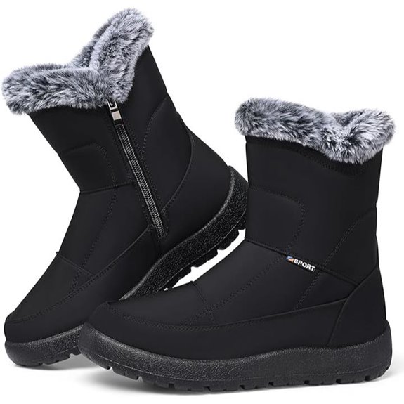 SHIBEVER Women's Waterproof Fur Snow Boots