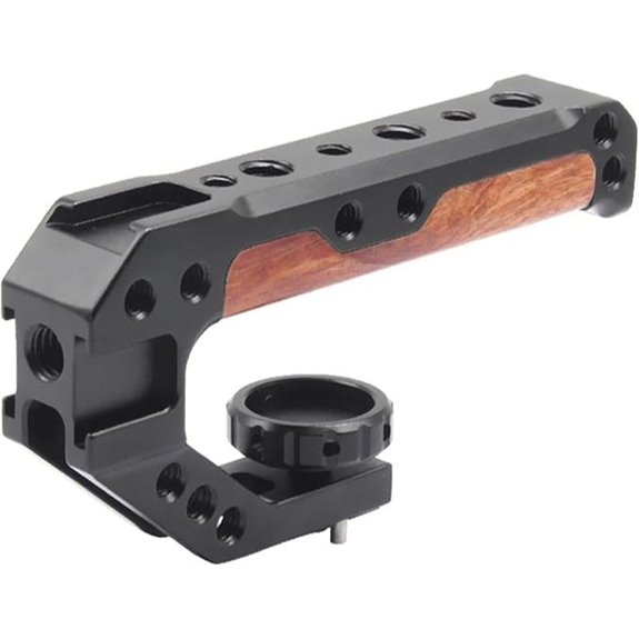 Wooden Camera Top Handle with Cold Shoes