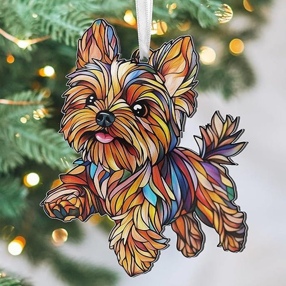 FLAGWIX Yorkie Christmas Ornaments 2D Acrylic Dog Decor