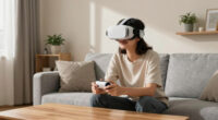 Photos of virtual reality sessions offering psychological support in Gaza