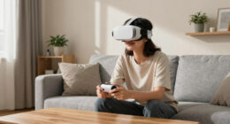 Photos of virtual reality sessions offering psychological support in Gaza
